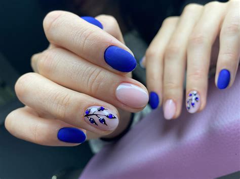 navy matte nails